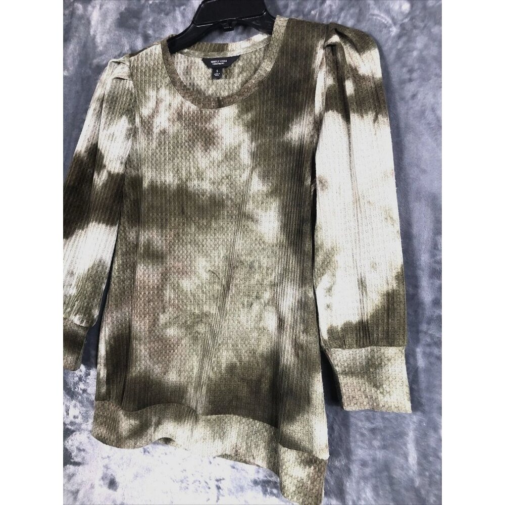 Simply Vera Vera Wang Tie-Dye Long Sleeve Blouse S - Picture 2 of 5